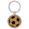 Enthoozies Soccer Ball Bamboo 1.5" x 3" Laser Engraved Keychain Backpack Pull