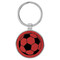 Enthoozies Soccer Ball Red 1.5" x 3" Laser Engraved Keychain Backpack Pull