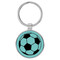 Enthoozies Soccer Ball Teal  1.5" x 3" Laser Engraved Keychain Backpack Pull