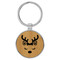 Enthoozies Cute Female Reindeer Face Christmas Bamboo 1.5" x 3" Laser Engraved Keychain Backpack Pull