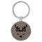 Enthoozies Cute Female Reindeer Face Christmas Gray 1.5" x 3" Laser Engraved Keychain Backpack Pull