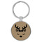 Enthoozies Cute Female Reindeer Face Christmas Light Brown 1.5" x 3" Laser Engraved Keychain Backpack Pull