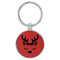 Enthoozies Cute Female Reindeer Face Christmas Red 1.5" x 3" Laser Engraved Keychain Backpack Pull