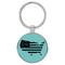 Enthoozies 1776 USA Flag Map Patriotic Teal  1.5" x 3" Laser Engraved Keychain Backpack Pull
