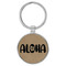 Enthoozies Aloha Light Brown 1.5" x 3" Laser Engraved Keychain Backpack Pull