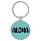 Enthoozies Aloha Teal  1.5" x 3" Laser Engraved Keychain Backpack Pull