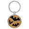 Enthoozies Bats Halloween Bamboo 1.5" x 3" Laser Engraved Keychain Backpack Pull