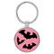 Enthoozies Bats Halloween Pink 1.5" x 3" Laser Engraved Keychain Backpack Pull