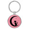 Enthoozies Cat Moon Pink 1.5" x 3" Laser Engraved Keychain Backpack Pull