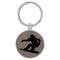 Enthoozies Female Snowboarder Silhouette Gray 1.5" x 3" Laser Engraved Keychain Backpack Pull