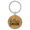 Enthoozies Hello Sunshine Bamboo 1.5" x 3" Laser Engraved Keychain Backpack Pull