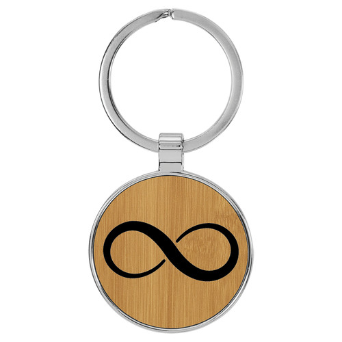 Enthoozies Infinity Loop Bamboo 1.5" x 3" Laser Engraved Keychain Backpack Pull