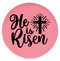 Enthoozies He Is Risen Religious Pink 2.5" Diameter Laser Engraved Leatherette Compact Mirror