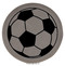 Enthoozies Soccer Ball Gray 2.5" Diameter Laser Engraved Leatherette Compact Mirror