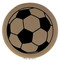 Enthoozies Soccer Ball Light Brown 2.5" Diameter Laser Engraved Leatherette Compact Mirror