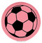Enthoozies Soccer Ball Pink 2.5" Diameter Laser Engraved Leatherette Compact Mirror