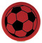 Enthoozies Soccer Ball Red 2.5" Diameter Laser Engraved Leatherette Compact Mirror