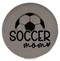 Enthoozies Soccer Mom Gray 2.5" Diameter Laser Engraved Leatherette Compact Mirror