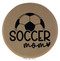 Enthoozies Soccer Mom Light Brown 2.5" Diameter Laser Engraved Leatherette Compact Mirror