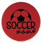 Enthoozies Soccer Mom Red 2.5" Diameter Laser Engraved Leatherette Compact Mirror