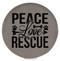 Enthoozies Peace Love Rescue Dog Puppy Gray 2.5" Diameter Laser Engraved Leatherette Compact Mirror