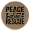 Enthoozies Peace Love Rescue Dog Puppy Light Brown 2.5" Diameter Laser Engraved Leatherette Compact Mirror