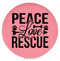 Enthoozies Peace Love Rescue Dog Puppy Pink 2.5" Diameter Laser Engraved Leatherette Compact Mirror