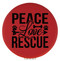 Enthoozies Peace Love Rescue Dog Puppy Red 2.5" Diameter Laser Engraved Leatherette Compact Mirror