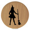Enthoozies Sexy Witch Halloween Bamboo 2.5" Diameter Laser Engraved Leatherette Compact Mirror