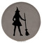 Enthoozies Sexy Witch Halloween Gray 2.5" Diameter Laser Engraved Leatherette Compact Mirror