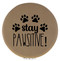 Enthoozies Stay Pawsitive! Dog Puppy Light Brown 2.5" Diameter Laser Engraved Leatherette Compact Mirror