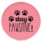 Enthoozies Stay Pawsitive! Dog Puppy Pink 2.5" Diameter Laser Engraved Leatherette Compact Mirror