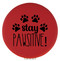 Enthoozies Stay Pawsitive! Dog Puppy Red 2.5" Diameter Laser Engraved Leatherette Compact Mirror