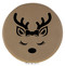 Enthoozies Cute Female Reindeer Face Christmas Light Brown 2.5" Diameter Laser Engraved Leatherette Compact Mirror
