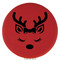 Enthoozies Cute Female Reindeer Face Christmas Red 2.5" Diameter Laser Engraved Leatherette Compact Mirror
