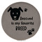 Enthoozies Rescued is my Favorite Breed Dog Puppy Gray 2.5" Diameter Laser Engraved Leatherette Compact Mirror