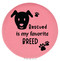 Enthoozies Rescued is my Favorite Breed Dog Puppy Pink 2.5" Diameter Laser Engraved Leatherette Compact Mirror