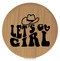 Enthoozies Let's Go Girl Bamboo 2.5" Diameter Laser Engraved Leatherette Compact Mirror