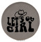 Enthoozies Let's Go Girl Gray 2.5" Diameter Laser Engraved Leatherette Compact Mirror