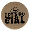 Enthoozies Let's Go Girl Light Brown 2.5" Diameter Laser Engraved Leatherette Compact Mirror