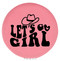 Enthoozies Let's Go Girl Pink 2.5" Diameter Laser Engraved Leatherette Compact Mirror