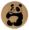 Enthoozies Panda Drinking Coffee Bamboo 2.5" Diameter Laser Engraved Leatherette Compact Mirror
