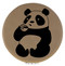 Enthoozies Panda Drinking Coffee Light Brown 2.5" Diameter Laser Engraved Leatherette Compact Mirror