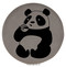 Enthoozies Panda Drinking Coffee Gray 2.5" Diameter Laser Engraved Leatherette Compact Mirror