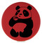 Enthoozies Panda Drinking Coffee Red 2.5" Diameter Laser Engraved Leatherette Compact Mirror
