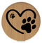Enthoozies Heart Puppy Print Bamboo 2.5" Diameter Laser Engraved Leatherette Compact Mirror