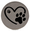 Enthoozies Heart Puppy Print Gray 2.5" Diameter Laser Engraved Leatherette Compact Mirror