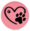 Enthoozies Heart Puppy Print Pink 2.5" Diameter Laser Engraved Leatherette Compact Mirror
