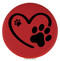Enthoozies Heart Puppy Print Red 2.5" Diameter Laser Engraved Leatherette Compact Mirror