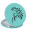 Enthoozies Majestic Horse Teal  2.5" Diameter Laser Engraved Leatherette Compact Mirror